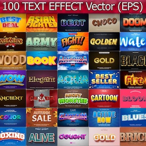 100 premium teksteffecten, vectorbestand eps, vectorontwerpillustratie 3D volledig bewerkbare teksteffecten, tekstsjabloonsjabloon, goud, glitter