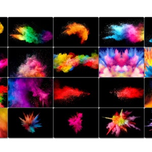 45 Explosion von farbigem Pulver, Heilige Pulver Textur Regenbogen Explosion Texturen farbige Abstrakte Kunst Digitale Papier Hintergründe weht Pulver Bild 3