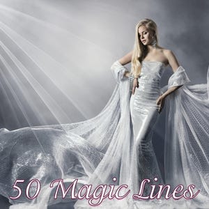 50 Magic lines overlays, Magical effect, Spiral glowing lights, Fairy light photo overlays, Fantasy Lights effect, Abstract energy, Sun haze