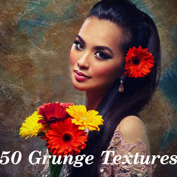 50 Grunge Textures, Grunge Digital Paper Backgrounds, Grunge Surface, Vintage Distressed Dark Textures, Gritty Textures, Portrait Overlays