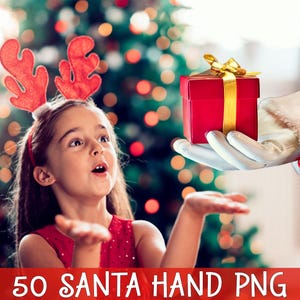 50 Santa Hand Overlays, Christmas overlay, Separate PNG, Santa Claus Sleeve and Glove, Christmas Overlays, Holiday Overlays for Photoshop