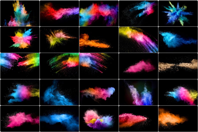 45 Explosion von farbigem Pulver, Heilige Pulver Textur Regenbogen Explosion Texturen farbige Abstrakte Kunst Digitale Papier Hintergründe weht Pulver Bild 2