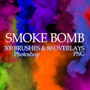80 Colored Smoke Bomb Overlays & 300 Smoke Bomb Brushes for Photoshop, Colorful Gender Reveals Smoke, PNG file colored fog photoshop overlay