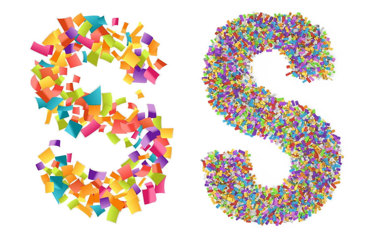 2 Confetti ALPHABET Confetti Photo Overlays Confetti | Etsy
