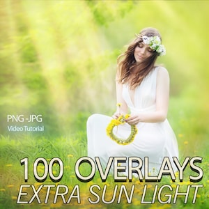 100 Natural Sunlight Photo Overlays, Sun Bokeh Overlays, Sun Lens, Light Leak, Sun beams, Sun Rays Photoshop Overlays, Digital Light Effect