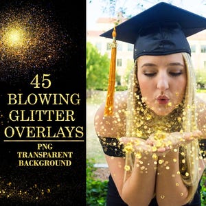 45 Blowing Glitter Photoshop Overlays, Confetti Photoshop overlays, photoshop overlay, Gold glitter overlay, glitter photoshop, PNG Files