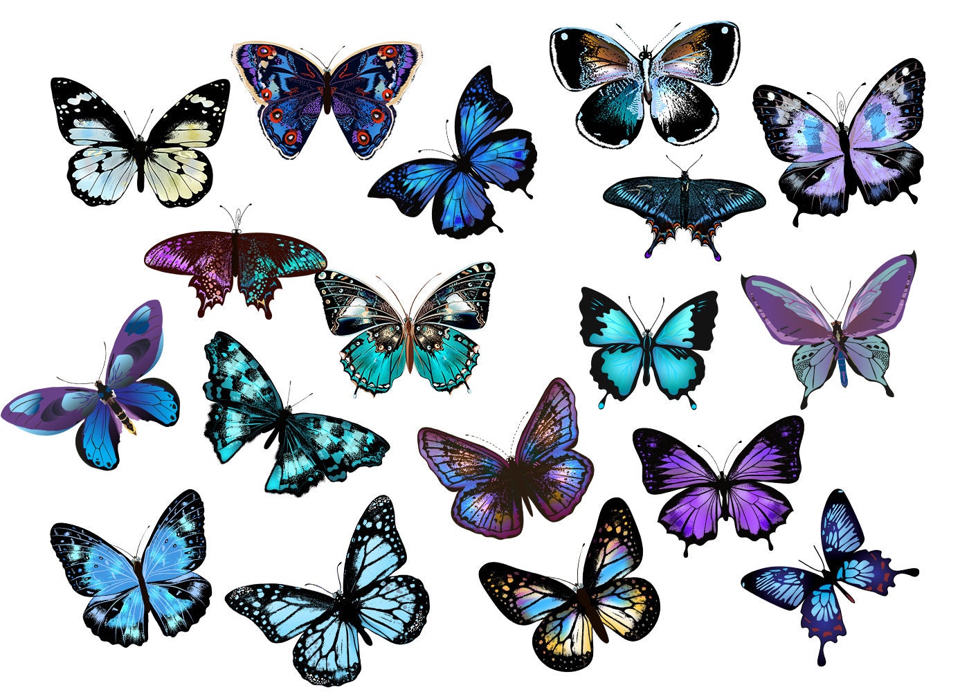 150 Butterflies Photo Overlays Butterfly Overlays for Etsy
