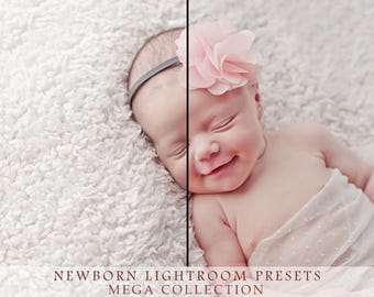 650 Newborn Lightroom Presets, Bright Tones, Creamy Skin, Outdoor, Studio, Soft Baby Photo Presets