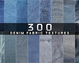 300 Denim Fabric Textures, Blue Jeans, Canvas, Natural Linen, Cotton, Vintage, Torn, Ripped Overlays