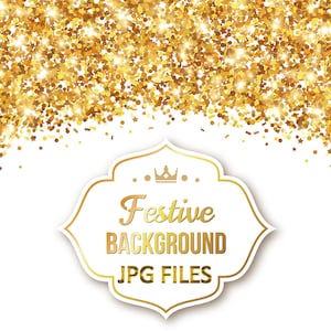 12 Golden Backgrounds, Gold Confetti Digital Paper, Party Festive Backgrounds, Digital Luxury Background, Scrapbook Papers, Wedding Confetti
