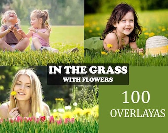 100 Grass Photo Overlays, photoshop overlay, photo prop, green grass, summer overlay, shooting through the grass photo overlays, PNG file