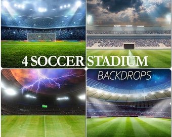 4 Football Stadium Backdrop, Soccer Goal Background, Sports Stadium ...