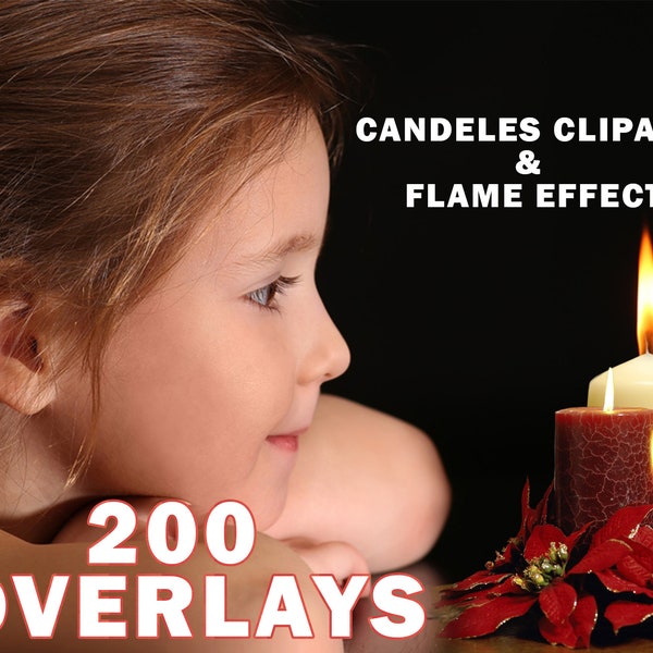 200 Candle overlays Photoshop, Burning candle, Candle Flame Overlays, Fire overlays, PNG Files, Magic Candle Light, Christmas lamps light