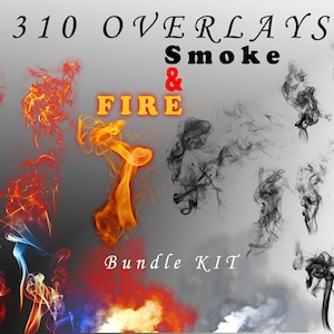 310 Smoke Overlays, Smoke Brush for Photoshop, Smoke Style, Fire Flame Overlays, Digital Smoke Fire, Forest Fire, Real smoke & Fire PNG File