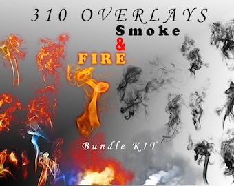 310 Smoke & Fire Overlays, Brush, Styles Photoshop, Flame, Real Forest Fire, PNG