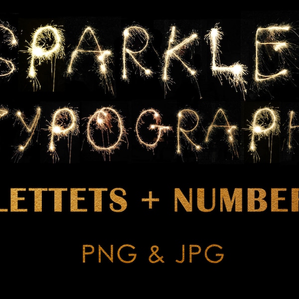 62 Sparklers Alphabet Letters and Numbers Photoshop Overlays, Wedding Sparklers Overlays, long exposure layer, Sparklers letters clipart