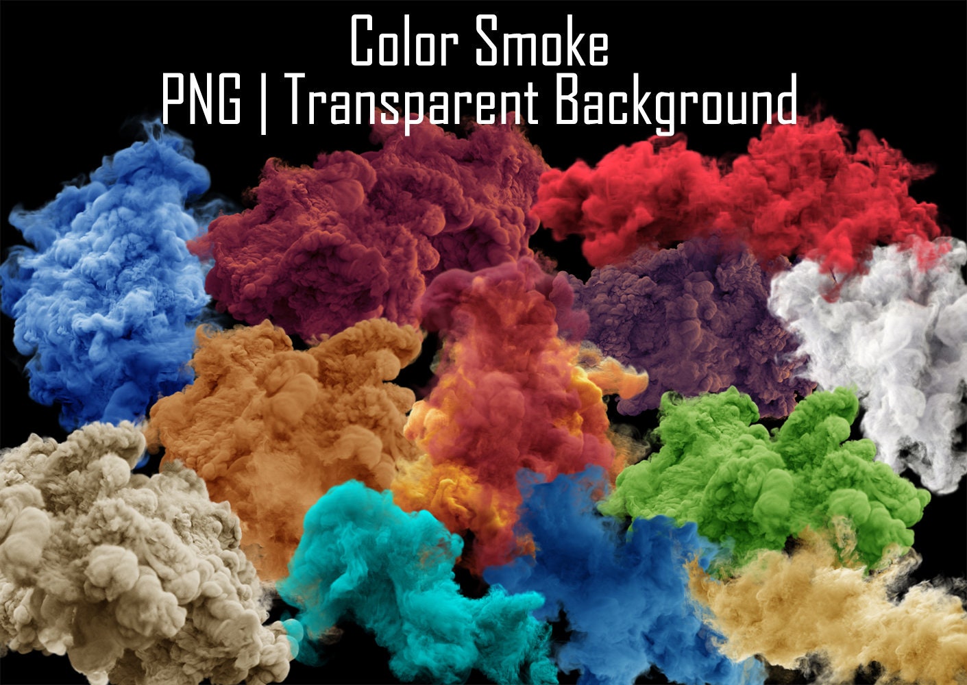 147 Colorful Smoke Bomb Overlays, Photoshop Brushes, Gender Reveal ...