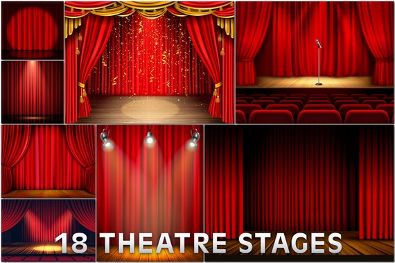 18 Digital Theater Scenes Scene Clip Art Graphics Empty | Etsy