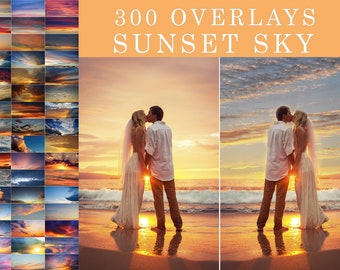 300 Sunset Sky Photo Overlays clouds photoshop, Photoshop overlay, Sky overlay, Sunset Overlay, Twilight overlays, sky texture, cloud effect
