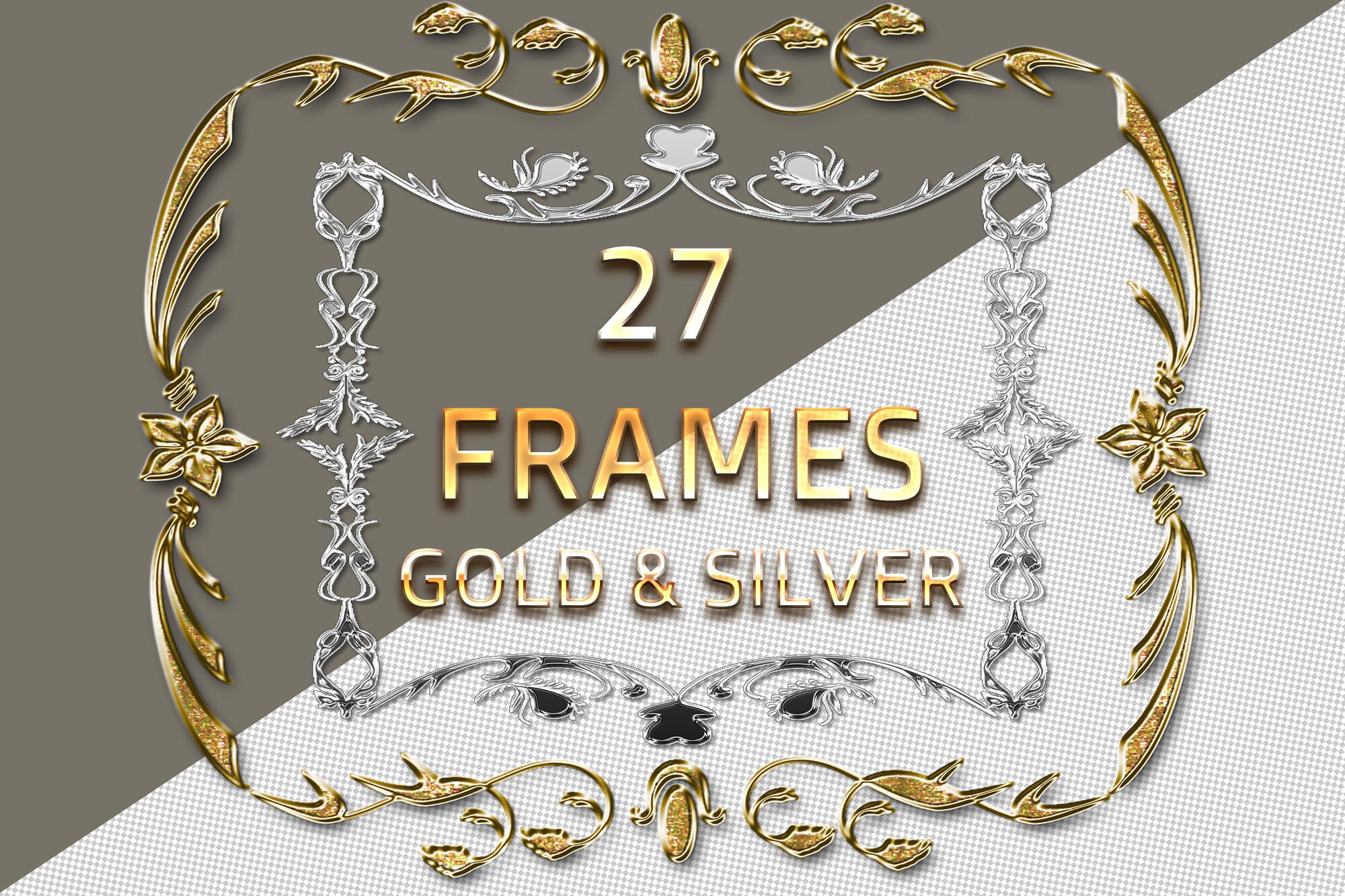 27 Gold Frames Silver Frames Golden Metallic Ornamental Etsy Canada
