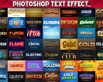 100 Photoshop Text Effects, 3D Fully Editable PSD Templates, Cinematic Styles, Gold, Silver, Retro