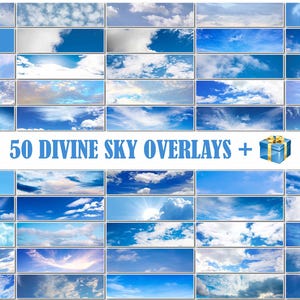 50 Sky Cloud Overlays, Sky Overlay, Cloud Overlay, Photography Overlays, Photoshop skies, photo overlays, digital sky, wedding overlay