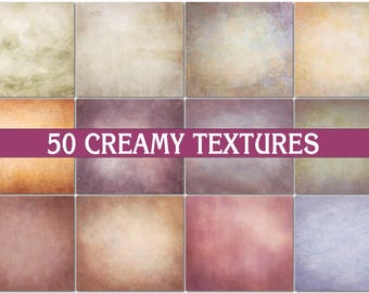 50 textures crémeuses d'art, arrière-plans de photographie peints doux, arrière-plans de rêve, textures de papier pastel