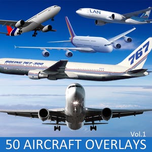 50 Aircraft Photoshop Overlays, Realistic flying airplane, overlay transparent, Overlay Bundle, PNG file, Military Flying Airplane Overlay