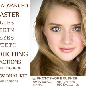 75 azioni di Photoshop per ritoccare i ritratti, pennelli per levigare la pelle