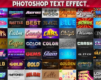 100 Photoshop Text Effects, 3D Fully Editable PSD Templates, Cinematic Styles, Gold, Silver, Neon