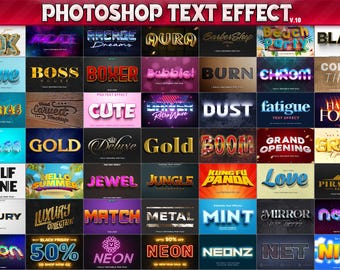 100 Photoshop Text Effects, 3D Fully Editable PSD Templates, Cinematic Styles, Gold, Silver, Neon
