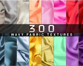 300 Wavy Fabric Textures, Smooth Satin Silk, Chiffon, Velvet, Golden Cloth Backgrounds, Knitted Textiles