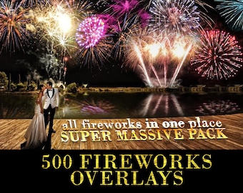 500 Realistic Fireworks Overlays, wedding fireworks, holiday sky show overlay, Fireworks Clipart, Photoshop Firework Photo Overlays Sparkler