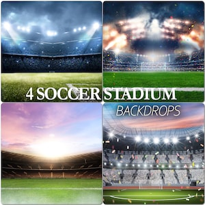 4 Cenário de estádio de futebol, fundo de gol de futebol, cenários de estádio esportivo, luzes de estádio, sobreposições de Photoshop, holofote, holofote