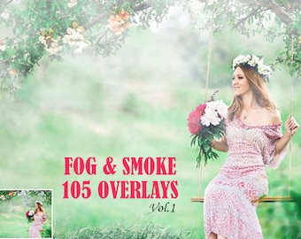 105 Fog & Smoke Overlays, Fog Photoshop Overlays, Smoke Overlay, Fog Clipart, Realistic smoke, mistical smoke, mistic foggy Clouds Effec