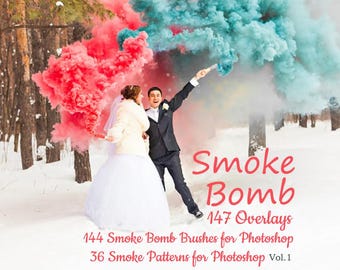 147 Smoke Bomb Overlays, Smoke Bomb, Colorful Smoke, PNG file, Photography Overlay, Photoshop Overlay, Gender Reveal Smoke, Smoke Brushes