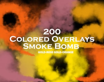 200 superpositions de bombes fumigènes, bombe fumigène, fumée colorée, fichier PNG, superposition de photographie, superpositions Photoshop, fumée révélatrice de genre, fumée colorée