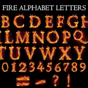 Flaming Fire Alphabet Letters Numbers PNG, Burning Latin Letters ...