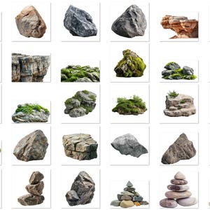 100 Stones Overlays, Rocks Isolated PNG, Mineral Ground, Rocky Cliff ...