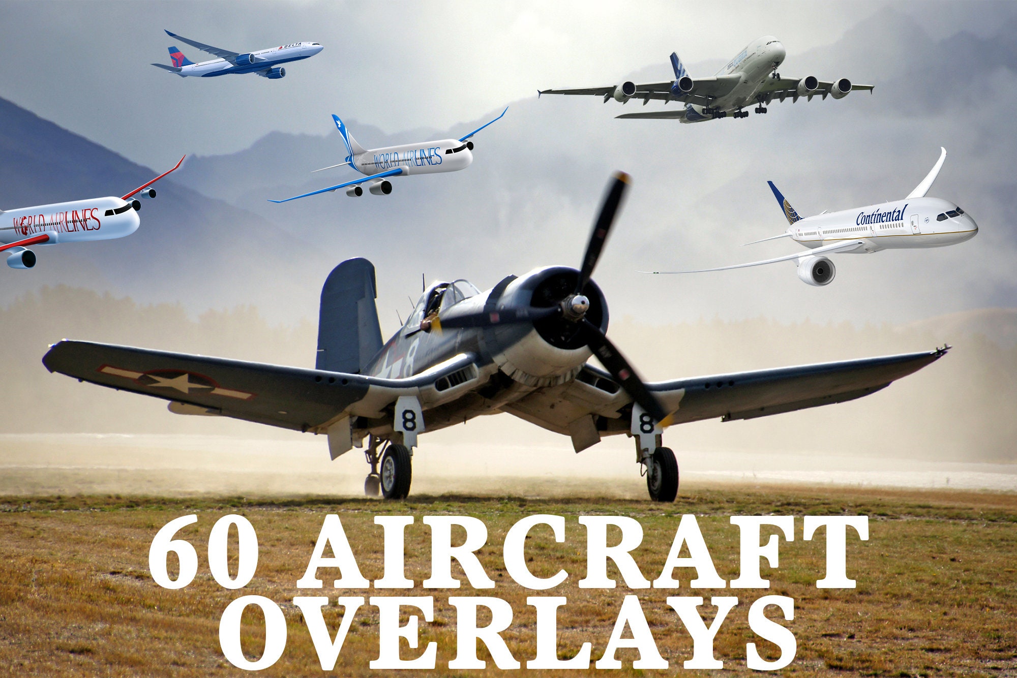 60 Aircraft Photoshop Overlays Realistic Flying Airplane Jet - Etsy Ireland