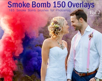150 Rauchbombe Overlays, Rauchbombe, bunter Rauch, PNG-Datei, Fotografie-Overlay, Photoshop-Overlay, Geschlecht offenbaren Rauch, Rauchbürsten