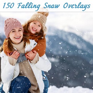 150 Snow Overlays, Realistic snow, falling snow overlay, Blowing snow, Winter bokeh overlays, Christmas photo overlay, Photoshop overlays
