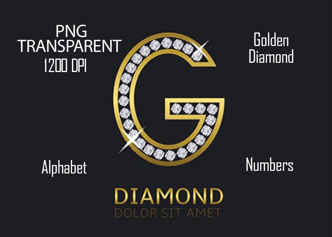 Photoshop Golden Diamond Letters and Numbers Separate Layers - Etsy