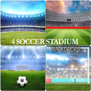 4 Cenário de estádio de futebol, fundo de gol de futebol, cenários de estádio esportivo, luzes de estádio, sobreposições de Photoshop, holofote, holofote