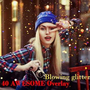 40 Blowing Glitter Photoshop Overlays, Confetti Photoshop overlays, photoshop overlay, glitter overlay, glitter photoshop, wedding overlay image 2