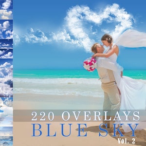220 Blue Sky Overlays, Dramatic Sky Overlay, Cloud Overlay Photography Overlays, Photoshop skies, photo overlays digital sky wedding overlay