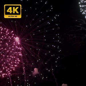 Feuerwerk Festival Nacht, 4K Stock Video Filmmaterial, Geburtstag Himmel Party, Neujahr Party, Nationalfeiertag, Feuerwerk Geburtstag, Feier Feuer