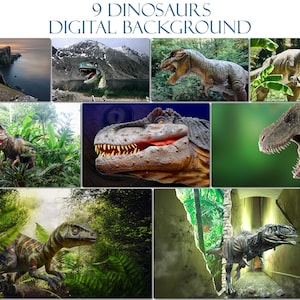 9 Dinosaur Digital Backdrop T-Rex, Rex Dinosaur Background, Digital Dinosaur Photoshop Backdrop, Tyrannosaurus Rex, Jurassic World Animal