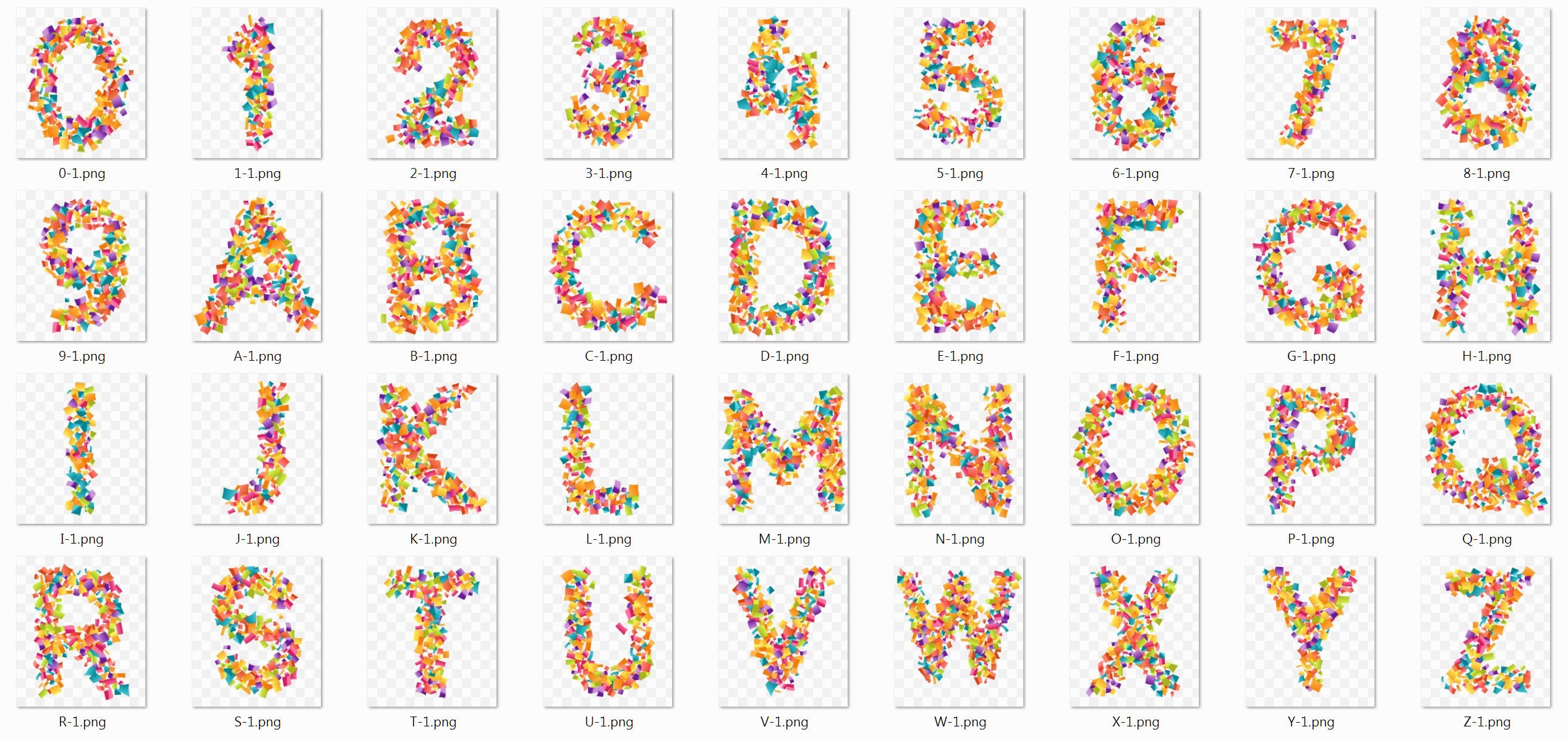 2 Confetti ALPHABET Confetti Photo Overlays Confetti | Etsy