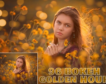 96 Goldene Bokeh Photoshop Overlays, Bokeh Overlays, Herbst Bokeh, Photoshop Overlays, Golden Digital, Bokeh Textur, Gelbe Bokeh Lichter